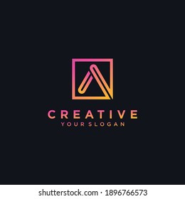 Set of letter A. logo collection with modern concept bright colour Premium Vector. part 1