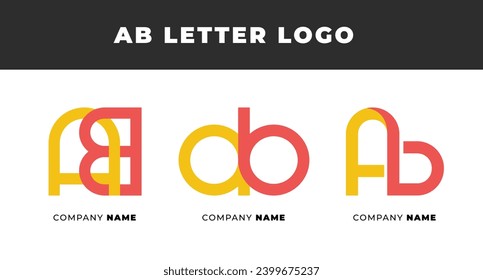 Set of Letter AB, BA, A and B Logo Design Collection, Initial Monogram Logo, Modern Alphabet Letter AB, BA, A and B Unique Logo Vector Template Illustration for Business Branding.