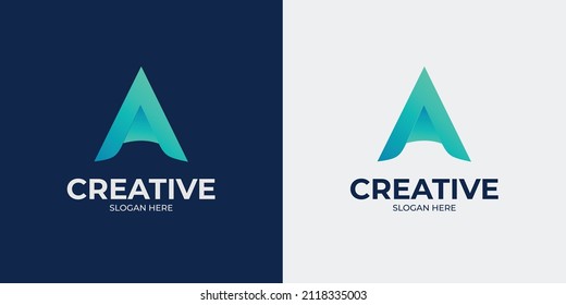 set of letter A and abstract logo