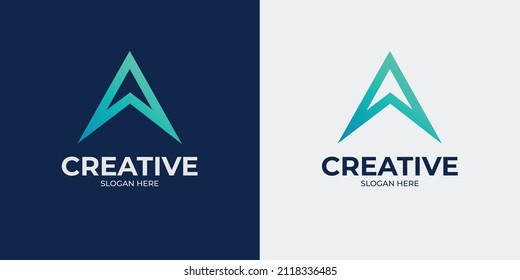 set of letter A and abstract logo