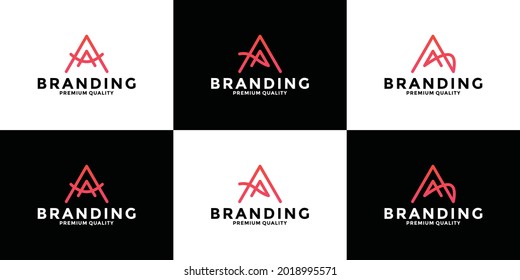 letra de conjunto Un diseño de logotipo abstracto para su marca