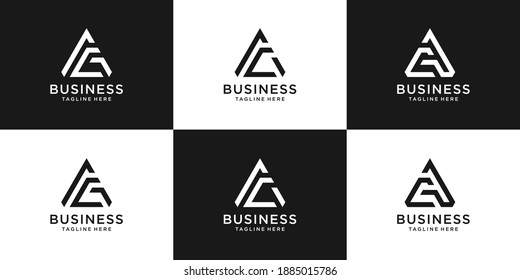 Set of letter ac logo collection with triangle concept for consulting, initial, finance company