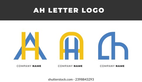 Set of Letter AH, HA, A and H Logo Design Collection, Initial Monogram Logo, Modern Alphabet Letter AH, HA, A and H Unique Logo Vector Template Illustration for Business Branding.