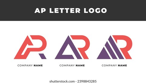 Set of Letter AR, RA, A and R Logo Design Collection, Initial Monogram Logo, Modern Alphabet Letter AR, RA, A and R Unique Logo Vector Template Illustration for Business Branding.