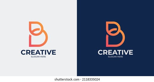 set of letter B and abstract logo