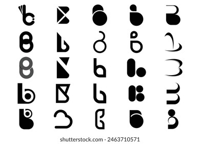conjunto de letra b diseño con concepto de icono