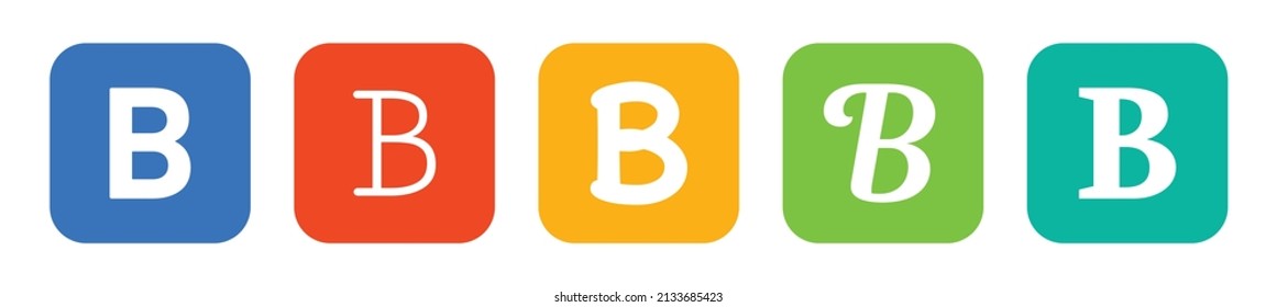 Set of letter B icon design template.