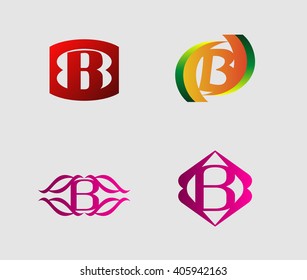 Set of letter B logo
