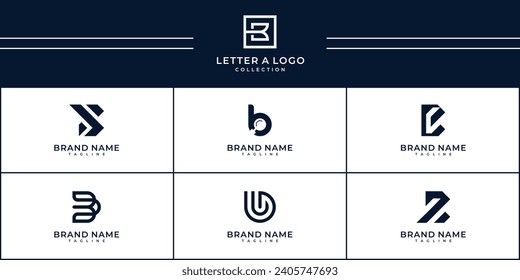 set of Letter B Logo Alphabet Design Icon Vector Symbol