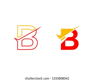 Set of Letter B logo with checklist shape
