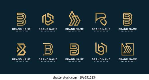 Set of letter B logo collection with modern creative concept Premium Vector