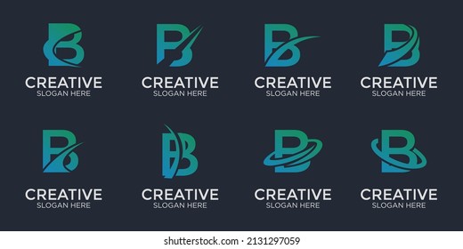 set of letter B logo for company and agency