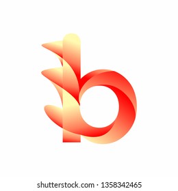 Set the letter B logo. Design a color icon template. Set of colorful B letter symbols.
