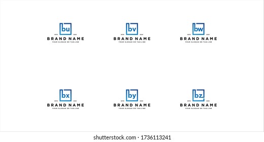 set letter b logo design vector template