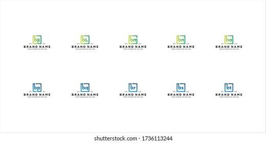 set letter b logo design vector template