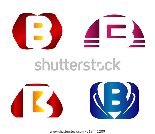 Set Letter B Logo Icons Design Stock Vector (Royalty Free) 318441209 ...