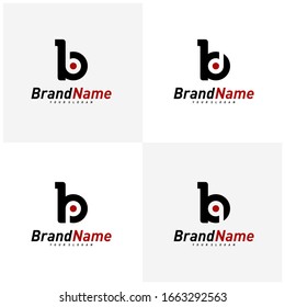 Set of Letter B logo vector template. Initial B logo design concept. Icon symbol