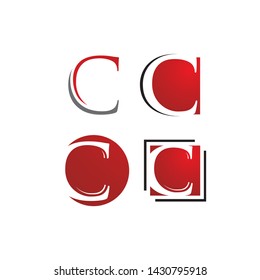 conjunto de ilustraciones de diseño de logotipos de letras C
