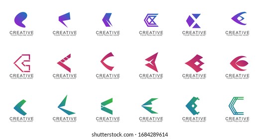 set of Letter c logo design with modern concept. Icon letter c vector illustration