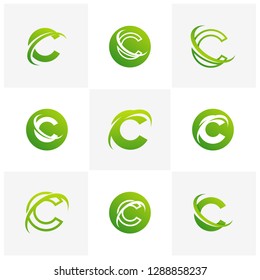 Set of Letter C logo icon design template elements, Initial C logo design concept - Vector
