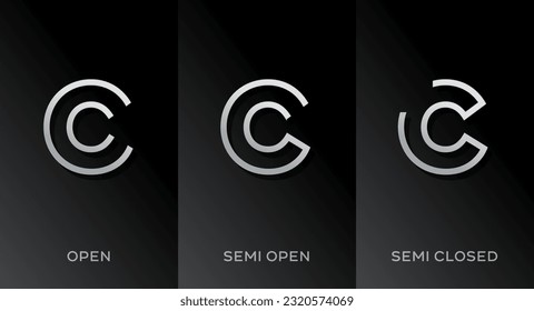 Set of letter C logo icon design template elements
