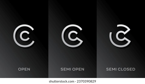 Set of letter C logo icon design template elements