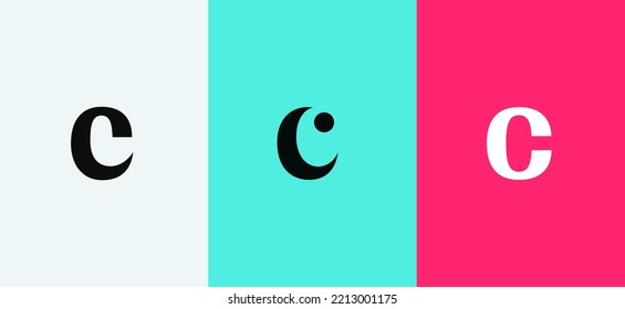 Set of letter C minimal logo icon design template elements