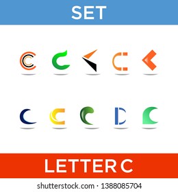 set letter c vector icon