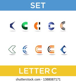 set letter c vector icon