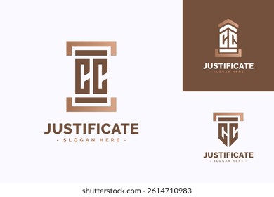 Set of letter CC pillar logo design template