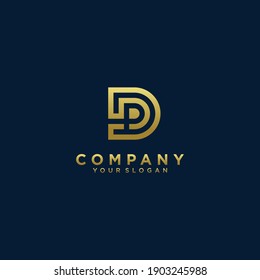 Set of letter d logo collection with golden colour, modern concept. for business and company. Premium Vector. part 1