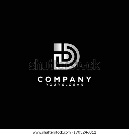Set of letter d logo collection with silver colour, modern concept. for business and company. Premium Vector. part 2