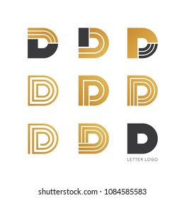 Set of letter D logo design 