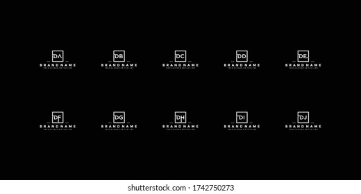 set letter D logo design vector template