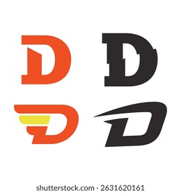 Set of Letter D logo design. Initial D Abstract symbol Collection.