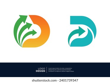 Set of letter D logo designs for marketing, investment and business.