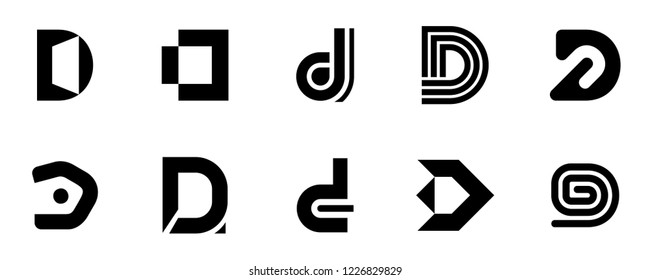 Set of letter D logo. Icon design. Template elements - Collection of vector sign