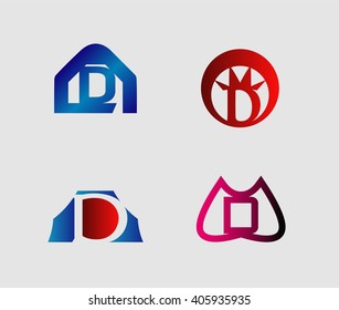 Set of letter D logo icons design template elements. Collection of vector signs.
