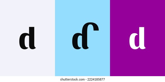 Conjunto de letras D elementos de plantilla de diseño de iconos de logotipo mínimo