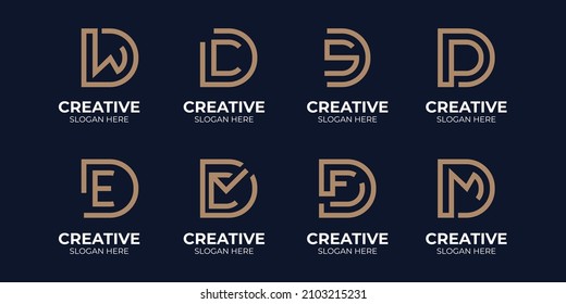 combinación del logotipo del conjunto de letras D monograma