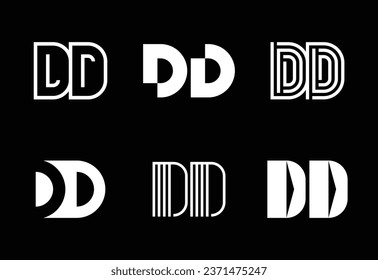 Set of letter DD logos. Abstract logos collection with letters. Geometrical abstract logos