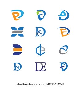 Set letter DE logo template