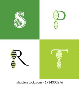 Design-Vektorillustration für das DNA-Logo festlegen