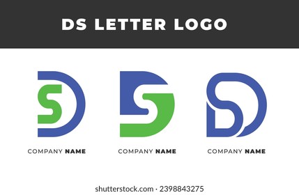 Set of Letter DS, SD, S, and D Logo Design Collection, Initial Monogram Logo, Modern Alphabet Letter DS, SD, S, and D Unique Logo Vector Template Illustration for Business Branding.