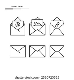 Set Of Letter Envelope Vector Design.