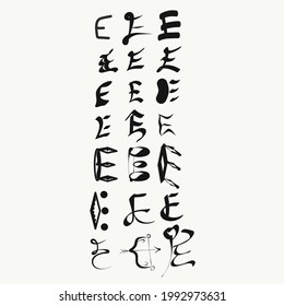 a set of letter e.there are 21 of patterns in thus art.fashionable and trendy letter art.youth.