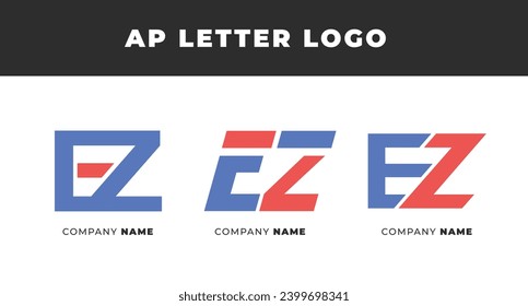 Set of Letter EZ, ZE, E, Z Logo Design Collection, Initial Monogram Logo, Modern Alphabet Letter EZ, ZE, E, Z Unique Logo Vector Template Illustration for Business Branding.