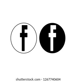 Set for letter F. Flat web icon isolated on white background