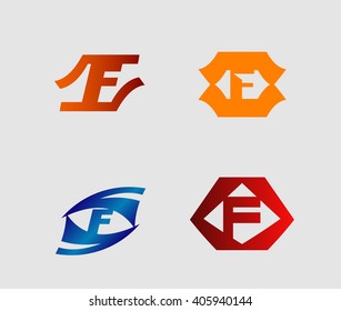 Set of letter F logo
