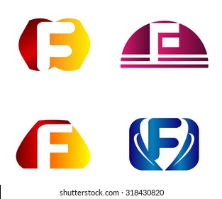 Set of letter F logo icons design template elements. Collection of vector signs
